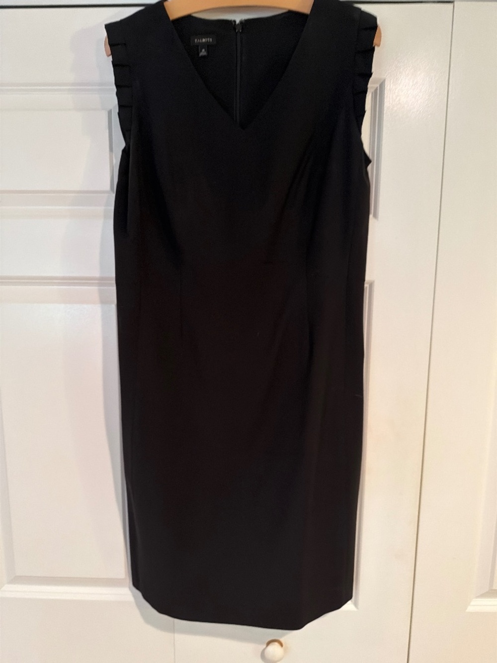 Talbots Black Scalloped sleeve sheath dress